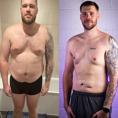 Before and after body transformation