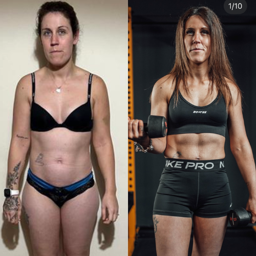 Before and after body transformation