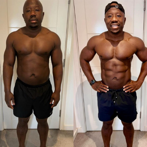 Before and after body transformation