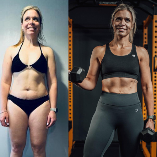 Before and after body transformation