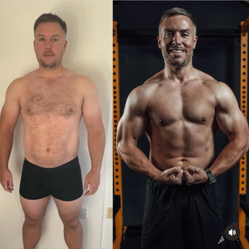 Before and after body transformation