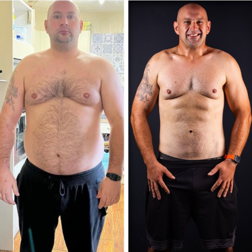 Before and after body transformation