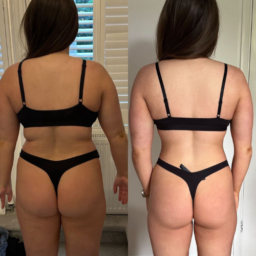 Before and after body transformation