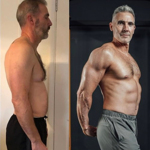 Before and after body transformation