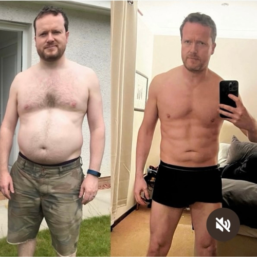 Before and after body transformation