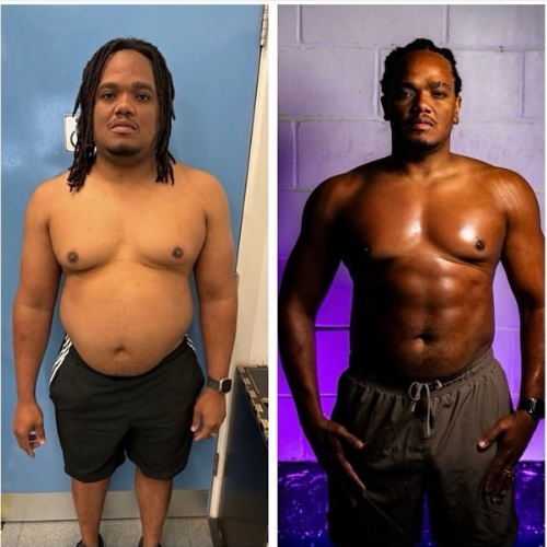 Before and after body transformation