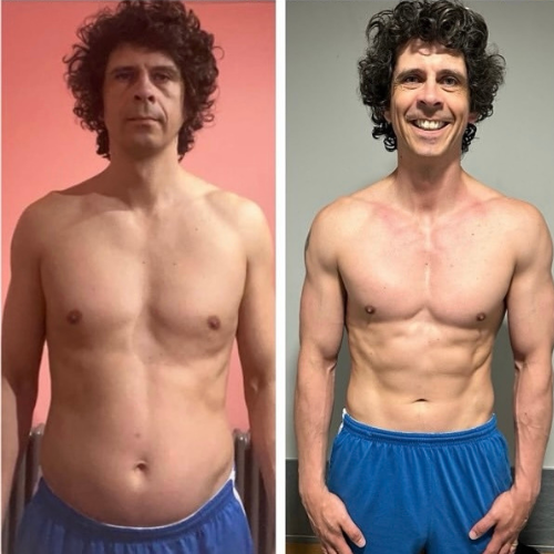 Before and after body transformation