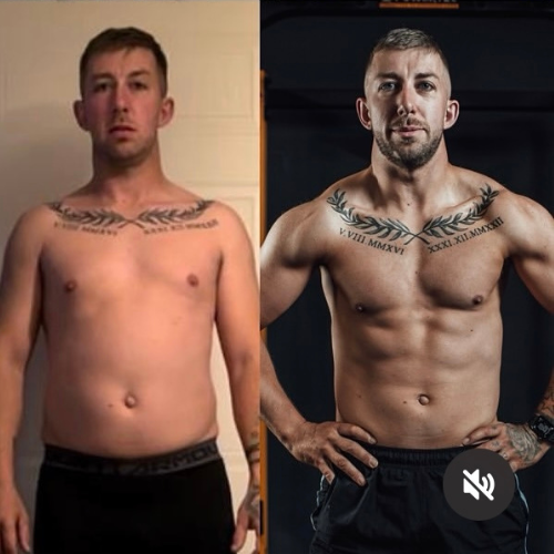 Before and after body transformation